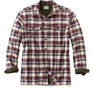 L.L. Bean Men’s Fleece Lined Flannel Shirt in size Large Traditional Fit